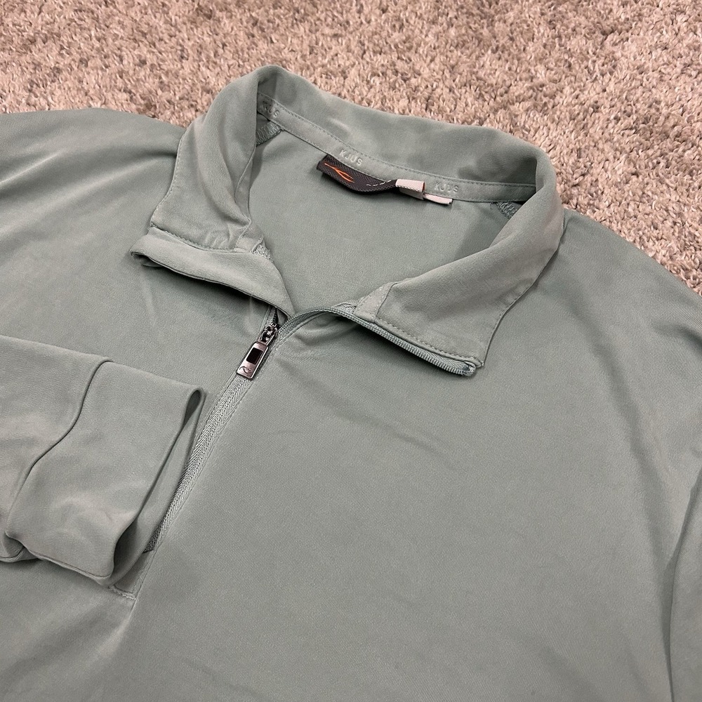 KJUS Kallen Half Zip Mens Medium Green Golf Performance Stretch Pullover 1/2